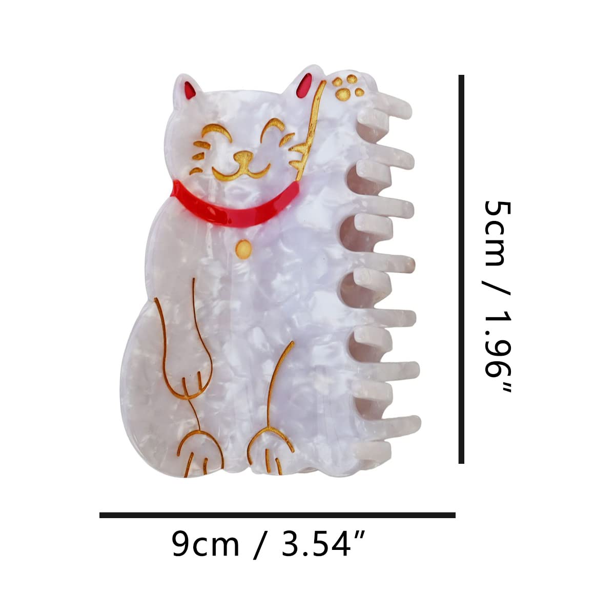 Lucky Cat Hair Clips,Cellulose Acetate Hair Clips,Small Claw Clips for Girl,Hair Accessories