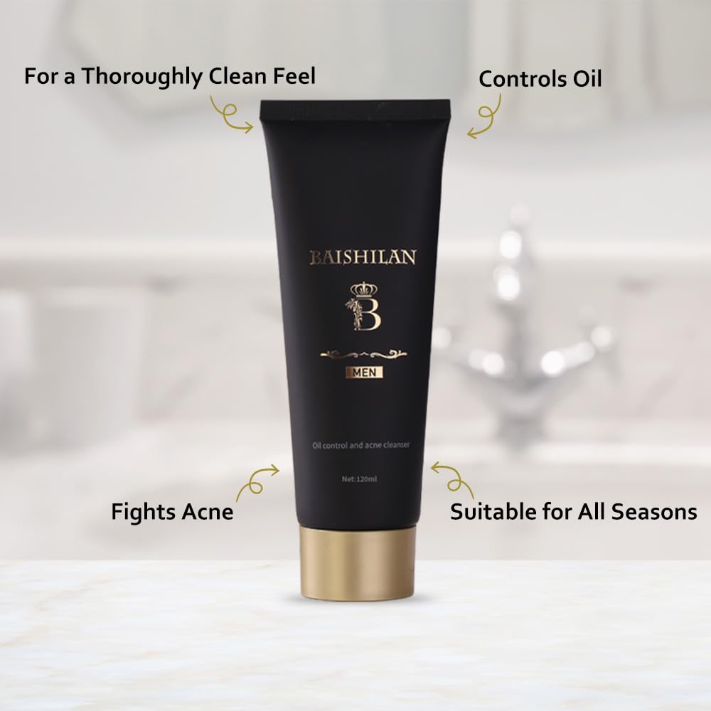 Daily Energizing Facial Cleanser - Deeply cleanses, Oil control，restores dry,Men's only，tired skin, Suitable for all skin types