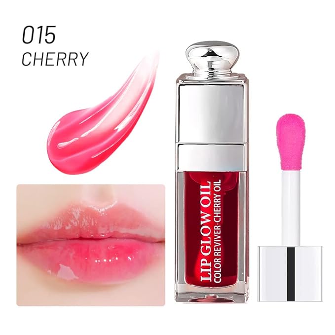 Fruit Flavored No-Sticky Lip Gloss Balm for Dry Lips - Hydrating and Nourishing Cherry Lip Oil (0.2 OZ)