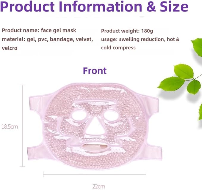 2 PCS Gel Mask,Reusable,Face & Eye Mask with Hole,Dark Circles,Dry Eyes,DeepSleep,Headaches,Puffiness,Stress,migraines,Eye Bags.Allergies,Sinus discomfort,migraines (01-Blue)