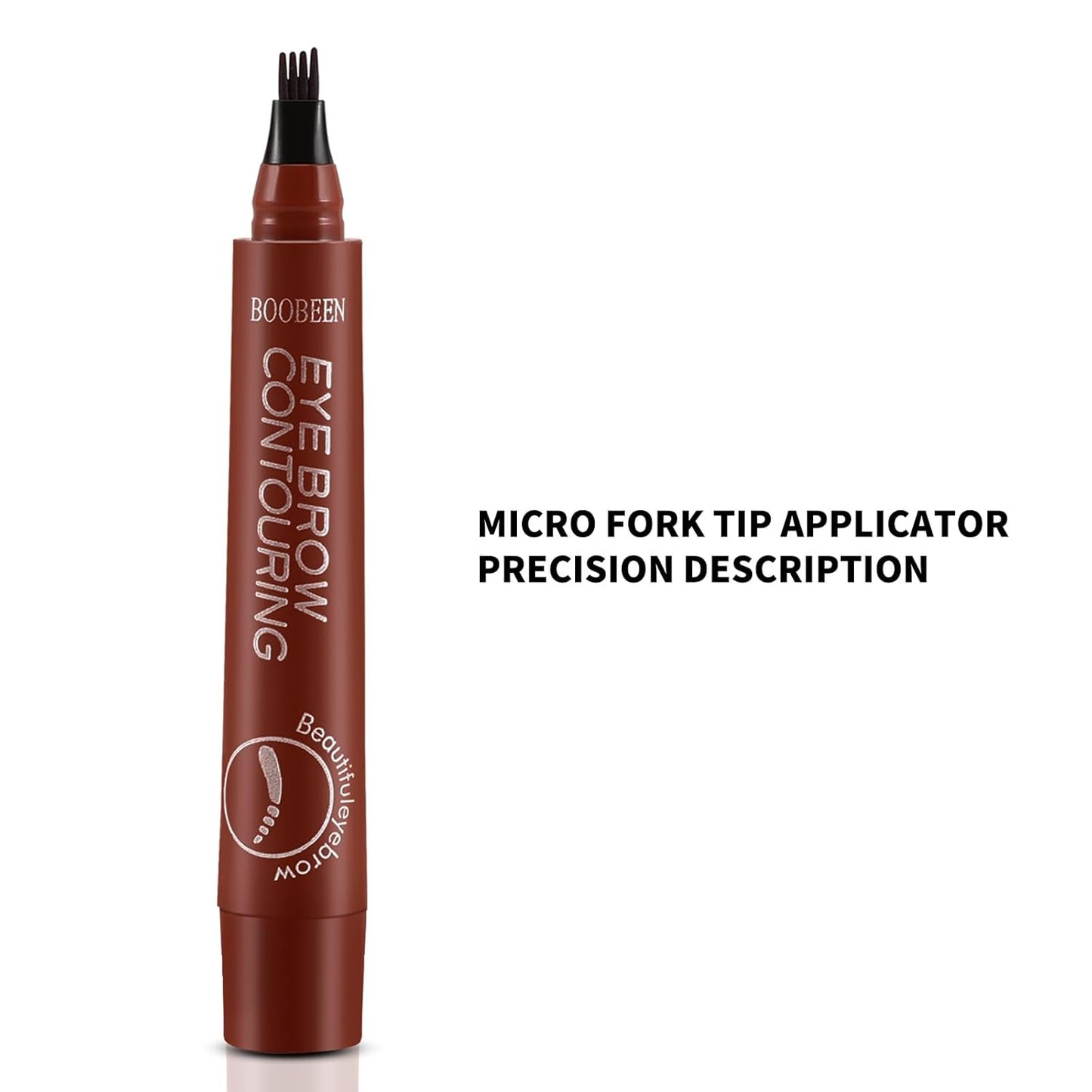 Boobeen Liquid Eyebrow Pen, Microblading Eye Brow Pencil with 4 Micro Tip, Waterproof Brow Pen Filler Creates Natural Brow Makeup, Long-lasting
