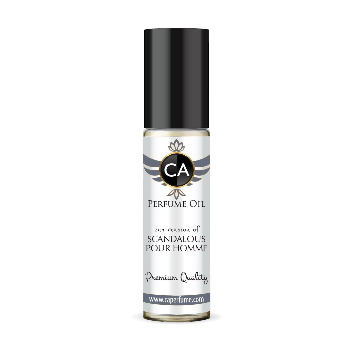 CA Perfume Impression of Scandalous Pour Homme for Men Fragrance Oil Amber Woody Scent Long Lasting Cologne for Men Travel Size TSA Ready Mini Parfum Body Oil Roll-on 0.33 Fl Oz 10ml