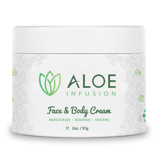 Aloe Infusion Aloe Vera Face & Body Cream – Natural Moisturizer for Dry, Sensitive & Irritated Skin – Hydrating, Non-Greasy Lotion with Shea Butter & Manuka Honey – After-Sun Care & Eczema Cream