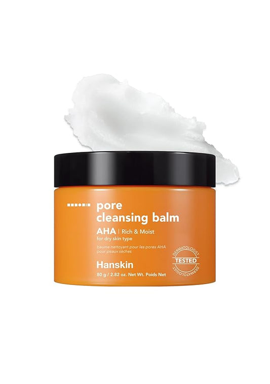 Hanskin AHA Pore Cleansing Balm, For Dry Skin, Exfoliating, Gentle Blackhead Cleanser and Makeup Remover Balm [AHA/2.82 oz]
