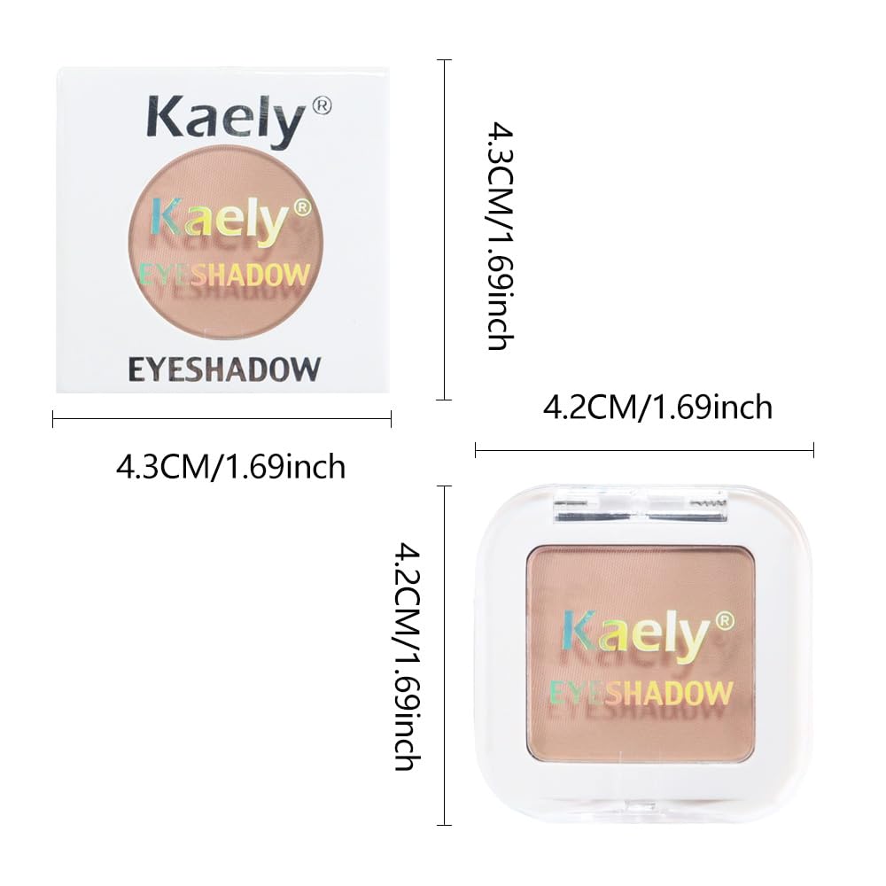 Kaely Pressed Single Eyeshadow Makeup, Little Beige Dress Matte Highly Pigmented Monochrome Eye Shadow Palette, Waterproof Neutral Powder Mini Eyeshadow, sombras para ojos, Lightweight Blendable, 19