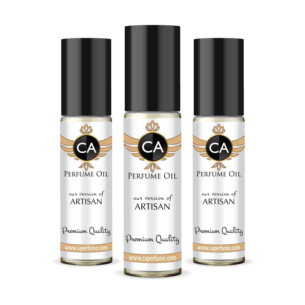 CA Perfume Impression of Artisan for Men Eau De Parfum Citrus Aromatic Scent Long Lasting Cologne for Men Travel Size TSA Ready for Day and Night Wear 0.33 Fl Oz 10ml (Pack of 3)