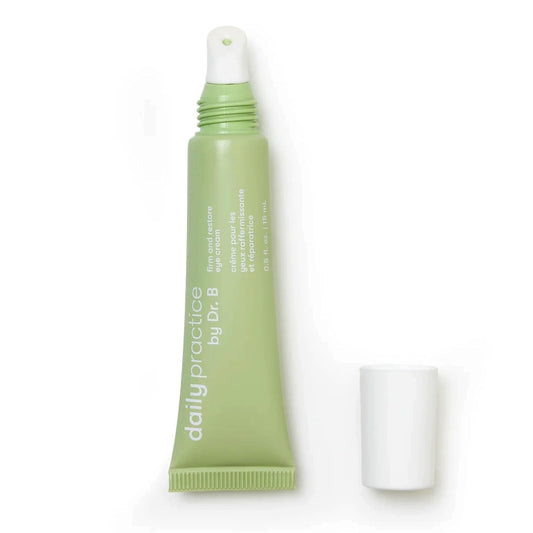 Daily Practice Dr. B Firm and Restore Eye Cream - Anti-Aging Under Eye Cream with Peptides & Hyaluronic Acid - Brightening, Hydrating for Dark Circles & Puffiness - Paraben- & Phthalate-Free - 15ml