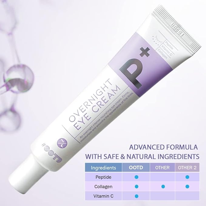 Eye cream for dark circles puffiness and bags anti aging wrinkles korean cream peptide, vitamin c, collagen, vegan under eye treatment 25g