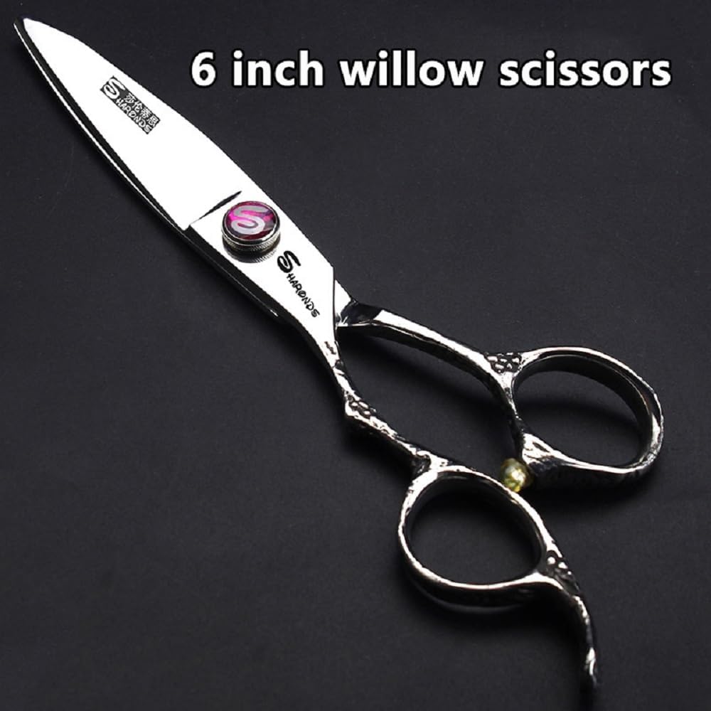 Hairdresser Professional Left-Handed Scissors Set - 6.0 Inch Hair Sparse Scissors - 440C (3pc-B)