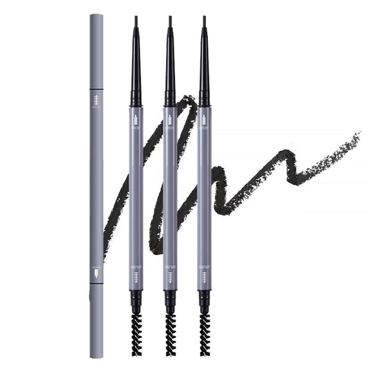 3 Pcs Black Eyebrow Pencils for Women,with Spoolie Brush,Eyebrow Pencil Soft Textured,Waterproof Sweat-proof for Fills in Sparse Areas and Gaps Create a Natural Eye Brow,Vegan & Cruelty-Free