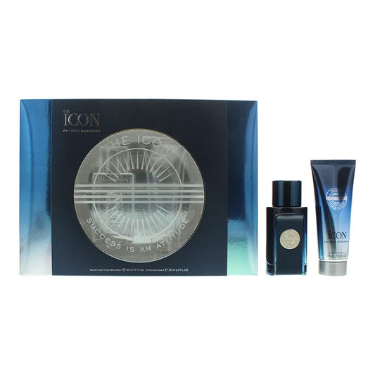 Banderas Antonio Perfumes - The ICON Eau de Toilette for Men - 1.7 Fl Oz EDT + 2.5 Fl Oz After Shave Balm