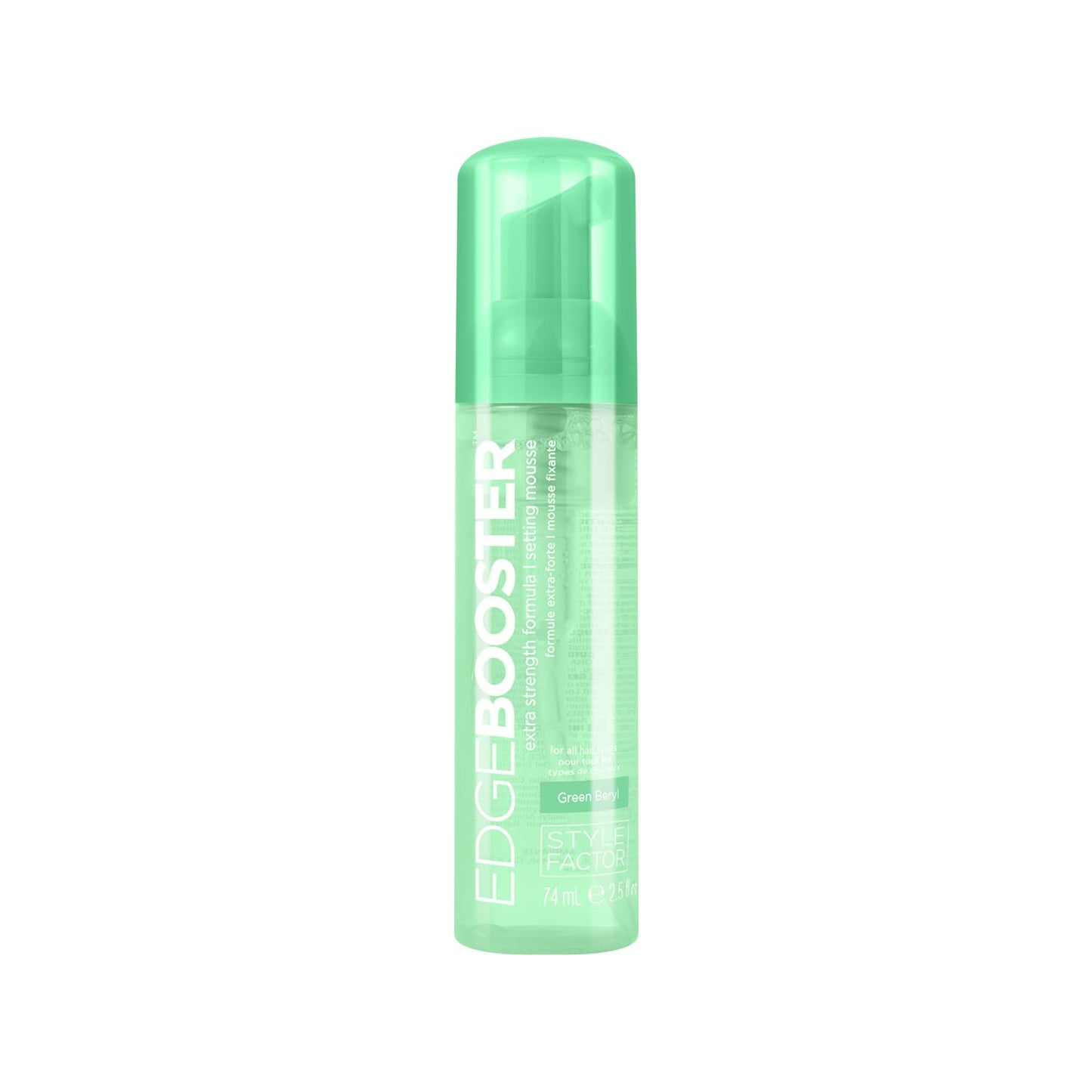Style Factor EDGE BOOSTER Extra Strength Setting Mousse Travel Size – Frizz Control, Extra Volume, and Conditioning – 2.5oz Green Beryl Mousse for Curly Hair