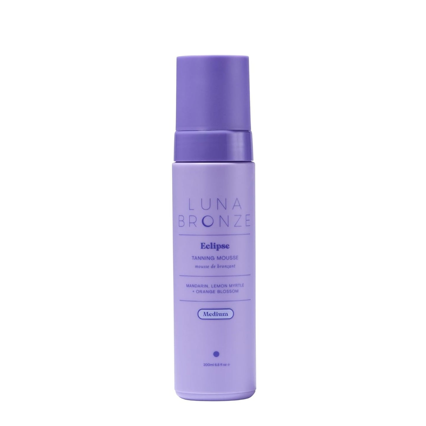 Luna Bronze Eclipse Self Tan Mousse (Medium) | Streak Free Natural Sunless Tanner, Devlops a Golden Tan Over 6-8 Hours | Lightweight Formula with Organic Aloe Vera | Australian Made (200ml/6.7 fl. oz)