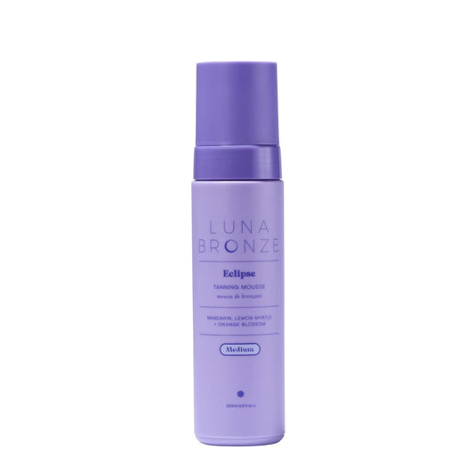 Luna Bronze Eclipse Self Tan Mousse (Medium) | Streak Free Natural Sunless Tanner, Devlops a Golden Tan Over 6-8 Hours | Lightweight Formula with Organic Aloe Vera | Australian Made (200ml/6.7 fl. oz)