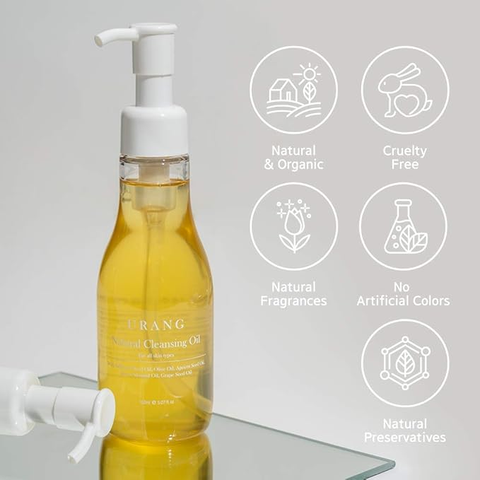 Natural Cleansing Oil | COSMOS ORGANIC Certified | Vegan Deep Face Wash | Organic Oil Cleanser For Women & Men | For All Skin Types Oily, Dry & Sensitive | 5.07 Fl Oz