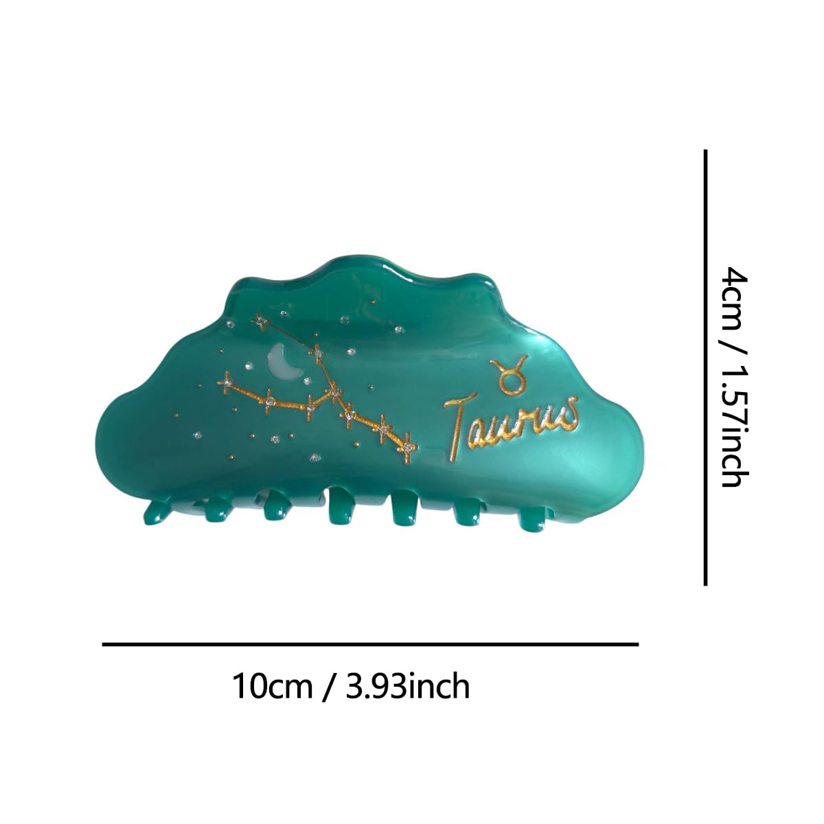 Fantasy Taurus Sign Hair Clips,Novelty Acetate Claw Clip,Zodiac Hair Clips for Women,Emerald