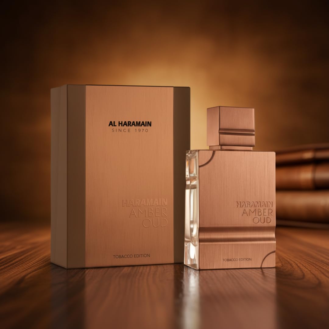 Al Haramain Amber Oud Tobacco Edition for Unisex - Arabian Perfume for Women & Men - Long Lasting Fragrance with Notes of Tobacco Leaf, Cinnamon, Vanilla, Dried Fruit - Arabic Cologne - 2 oz EDP Spray