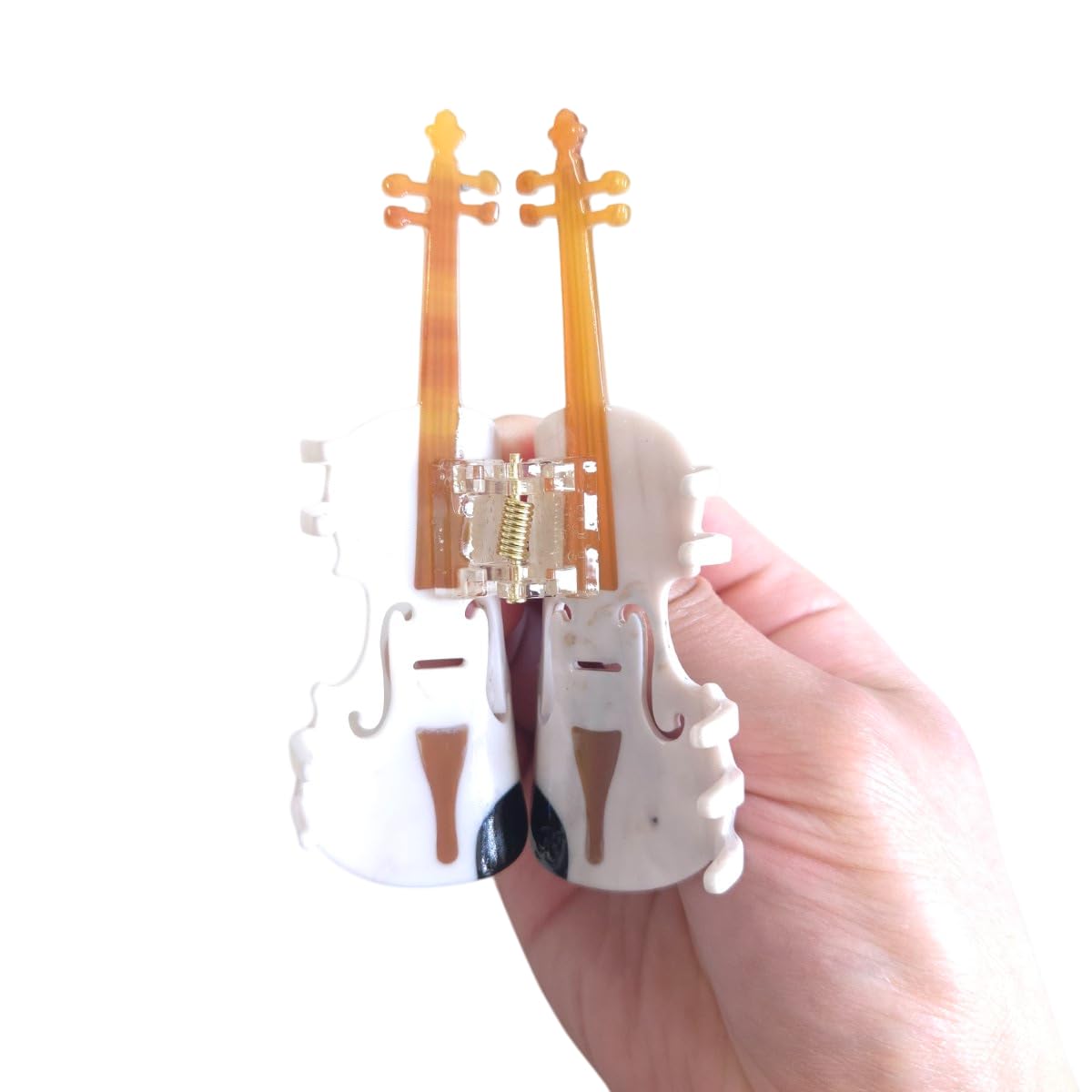 Funny Violin Hair Clip,Novelty Acetate Claw Clips,Music Instrument Hair Clips for Women,White