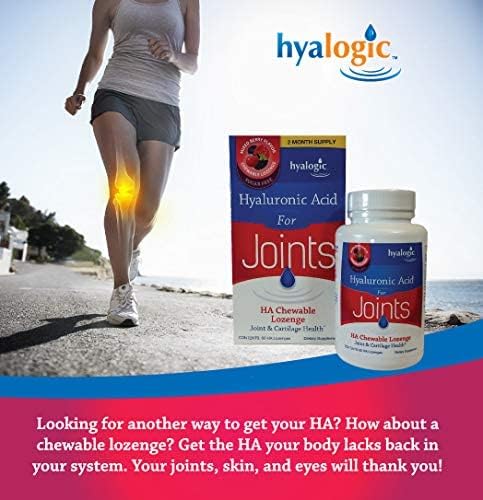 Hyalogic Hyaluronic Acid Chewable Lozenge - Chewable Tablets for Skin Care & Eyes – Vegan, Sugar-Free and Berry Favored Hyaluronic Acid Supplements (60 Count)