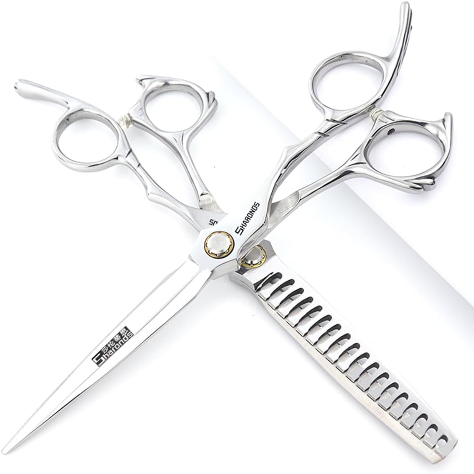 6/6.5-inch Sharonds hair clippers, professional Japanese 440C scissors, efficient scissors, scissors, comb adjuster (6.5 inch -2 pieces-B)