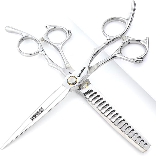6/6.5-inch Sharonds hair clippers, professional Japanese 440C scissors, efficient scissors, scissors, comb adjuster (6.5 inch -2 pieces-B)