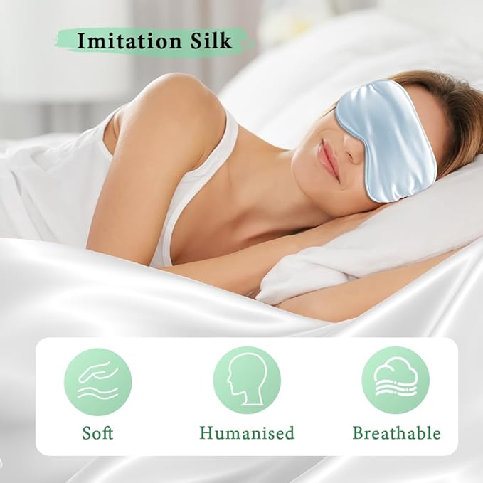 Cooling Eye Mask and Silky Sleep Mask 4 Packs for Man Women for Sleeping Frozen Ice Eye Mask Cold Warm Compress Puffiness Dry Eyes Dark Circles Gifting