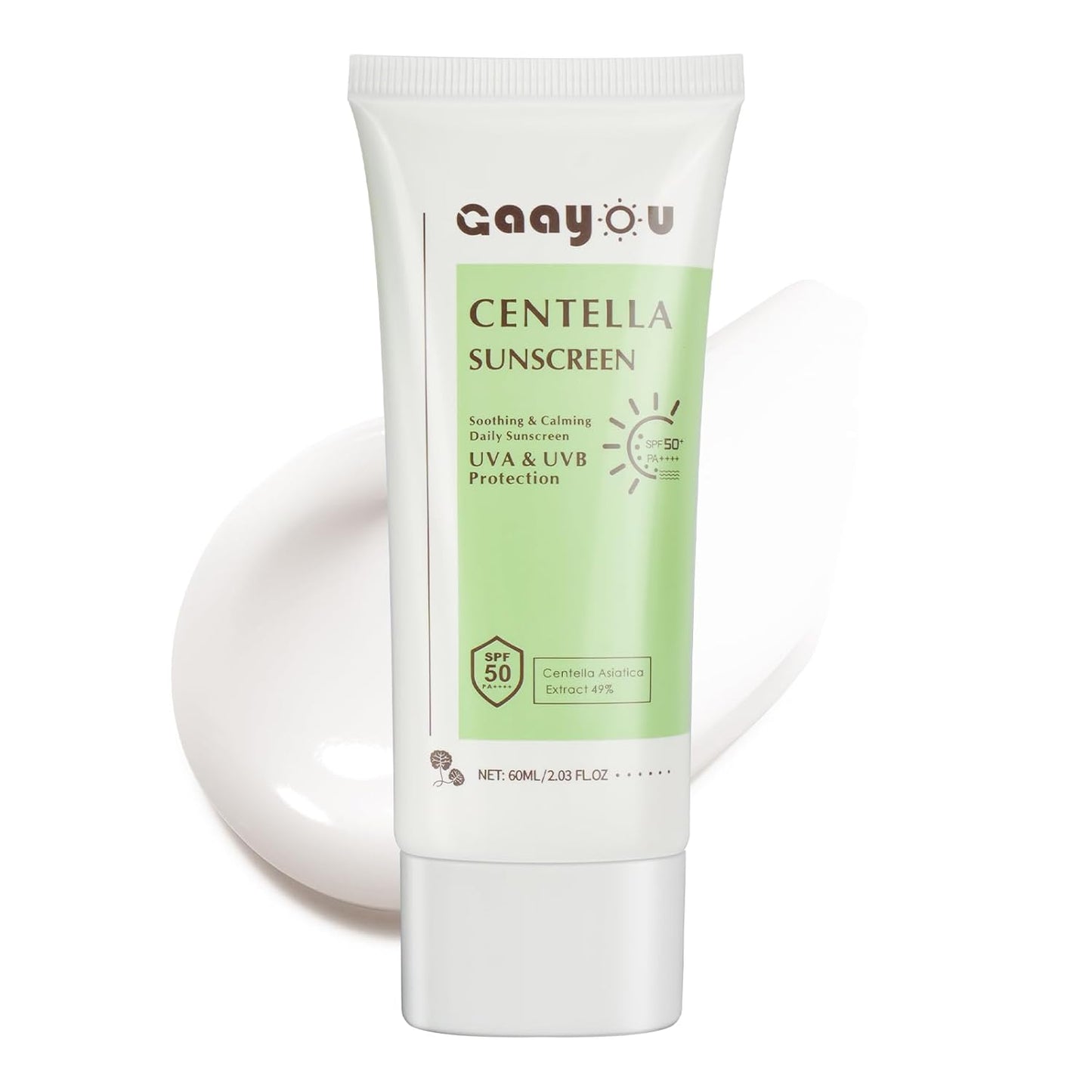 Centella Sunscreen SPF50 PA++++ Calming Moisture Facial Sunscreen Centella Asiatica Korean Sunscreen Matte No White Cast Face Sun Screen for Oily Sensitive Skin