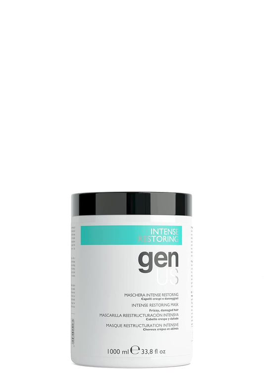 Genus Intense Restoring Hair Masks for Frizzy, Curly Hair for Softness, Shine, & Frizz Control - Deep Conditioning Hairmask with Silk Protein and Avocado Oil - Dry Damaged Hairmask Conditioner