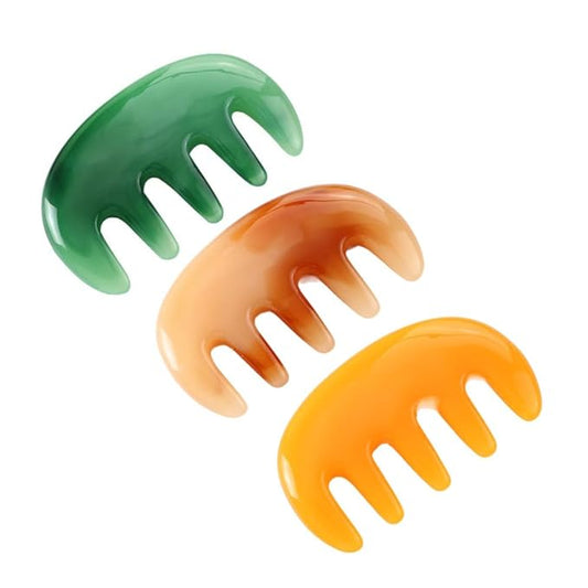 3PCS Wide Tooth Scalp Massage Comb, Body Meridian Comb,Resin Scalp Meridian Massage Combs, Wide Tooth Massage Comb, Handheld Scalp Massage Comb, for Scalp Care