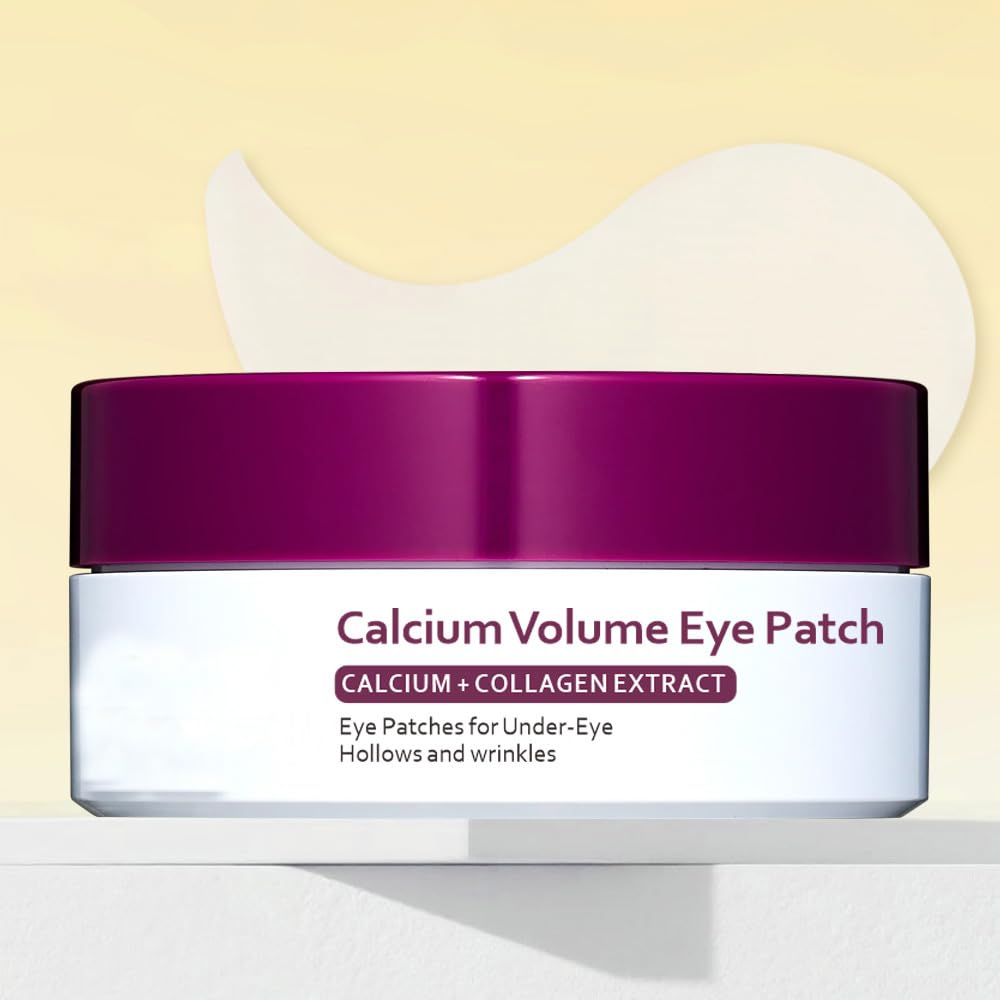 Calcium Volume Eye Patch and Multi Balm Set, 60 Pieces, Anti-Aging Firming Treatment for Eyes, Neck, Face, Hydrating Wrinkle Care