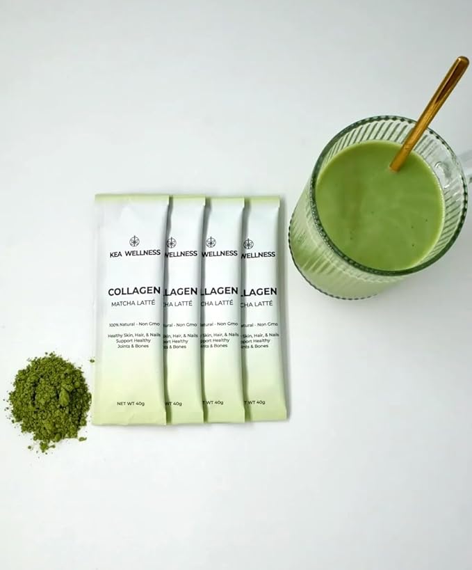 All-Natural Liquid Collagen Coffee Creamer – Premium Bovine & Marine Peptides (Types I, II, III) for Hair, Skin, Nails, Bones & Joints – Hydrolyzed, Single-Serve, 12-Pack – Matcha Latte Flavor