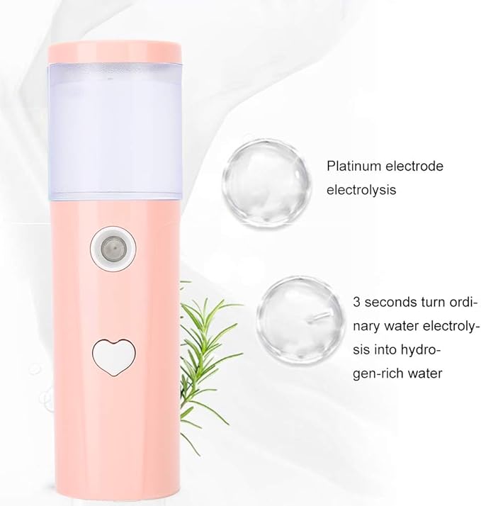 Nano Facial Steamer,20ml Nano Face Mister USB Rechargeable Handheld Portable Face Hydration Sprayer Hydrating Face Sprayer for Home Facial Warm Mist Humidifier Steamer ()
