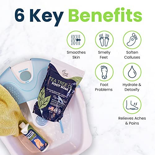 Tea Tree Foot Soak & Callus Remover Gel Kit - Extra Strength Callus Remover Gel & Foot Soak With Epsom Salts For Calluses & Tea Tree Oil Foot Cream - Moisturizing Athletes Foot Care For Dry Feet