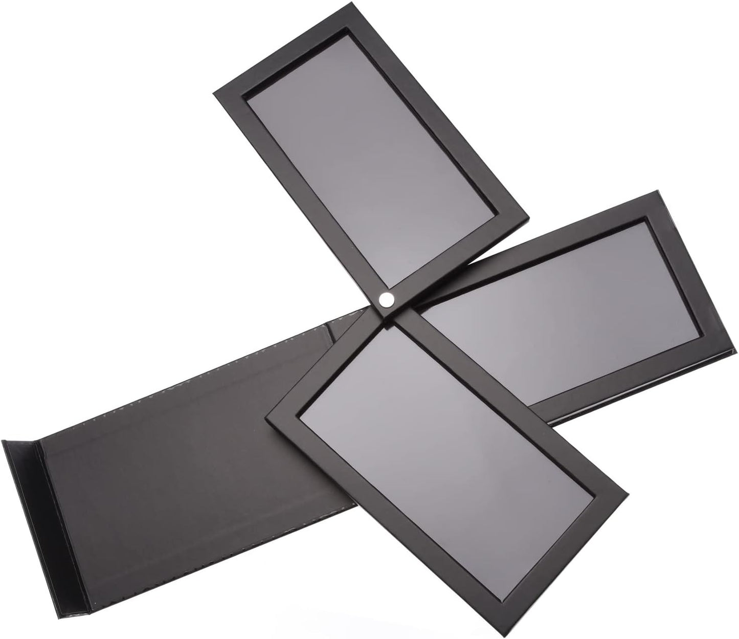 Allwon 3-Layer Rotation Magnetic Palette 3 in1 Empty Makeup Palette Storage Box for Eyeshadow Lipstick Blush Powder (Black)