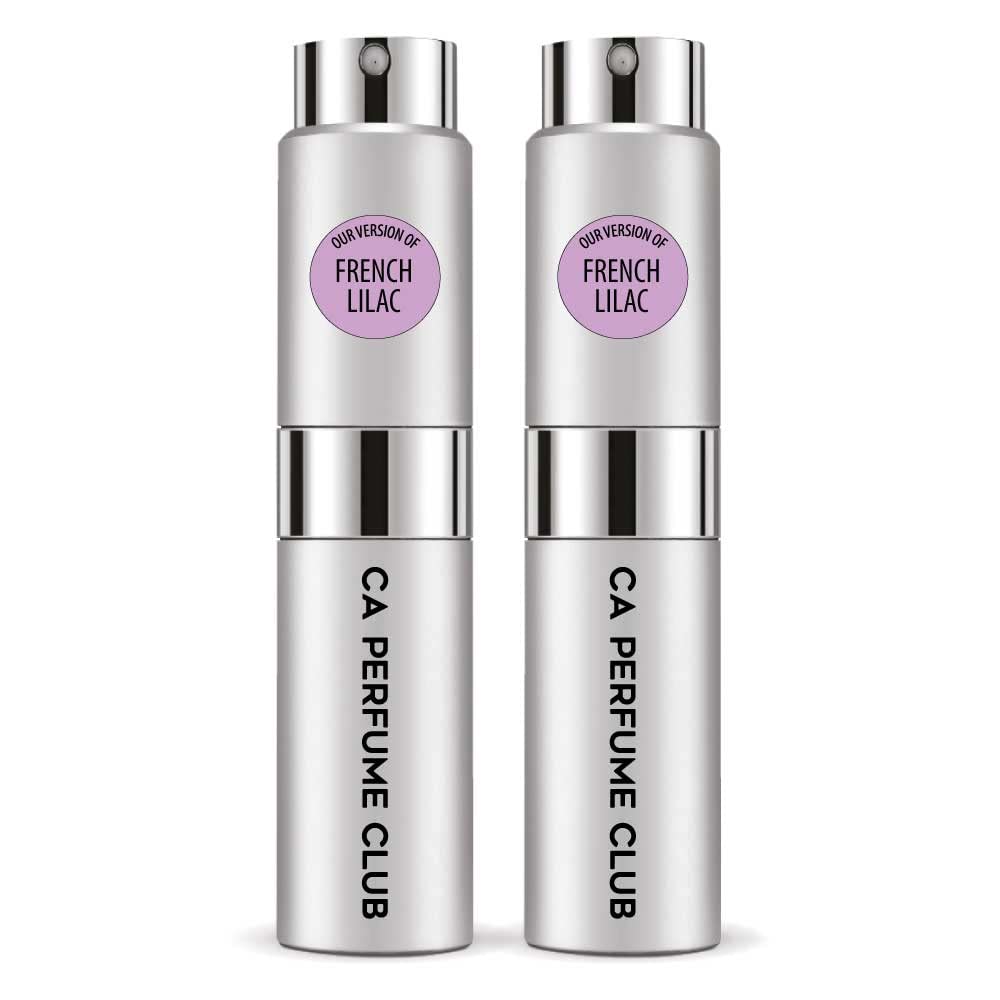 CA Perfume Originals French Lilac for Women and Men Floral Scent Long Lasting Unisex Fragrance Eau De Parfum Travel Size Refillable Atomizer Spray 0.27 Fl Oz 8ml Pack of 2 Pack of 2