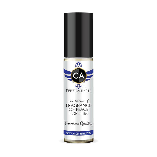 CA Perfume Impression of Fragrance of Peace For Him for Men Fragrance Oil Woody Aromatic Scent Long Lasting Cologne for Men Travel Size TSA Ready Mini Parfum Body Oil Roll-on 0.33 Fl Oz 10ml