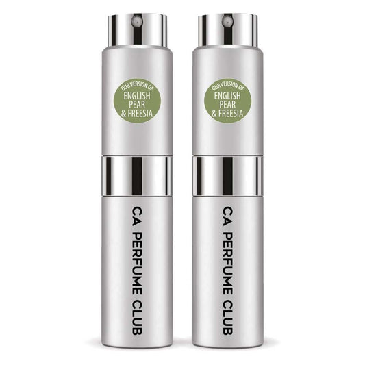 CA Perfume Impression of J. Mlon English Pear & Freesia For Women & Men Replica Version Fragrance Dupes Concentrated Long Lasting Eau de Parfum Spray Refillable Atomizer Bottle 0.27 Fl Oz-X2