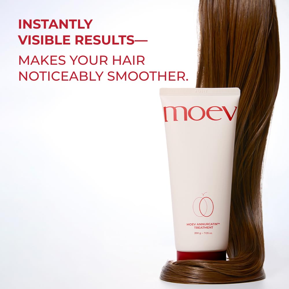 MOEV ANNURCATIN Hair Treatment Mask | Korean Apple Hair Care for Deep damage repair | Sulfate-Free | Thickening & Moisturizing conditioner for damaged, thin, dry hair (6.76 fl.oz, apple & vanilla)