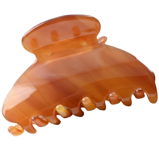 Handmade Celluloid Acetate French Design Barrettes Tortoise Shell Claws Hair Claw Luxury Fashion Accessories Hair Clip for Women (amber)