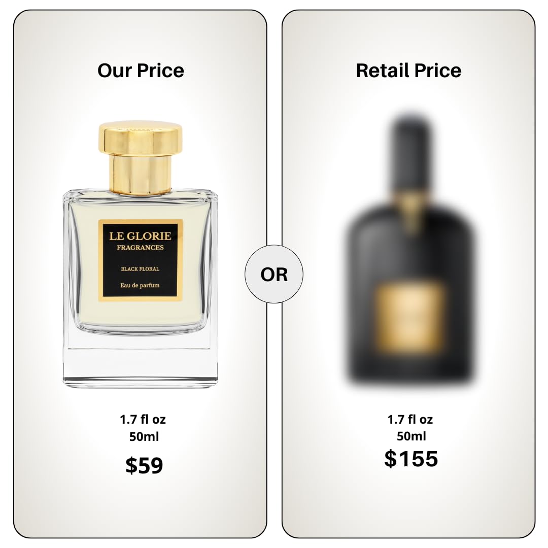 Inspired by T Ford's Black orchid, Black Floral EDP, Long Lasting 12-14 Hours Perfume Spray for Men, Women, Unisex, All Skin Types, Cruelty Free - 1.7oz 50ml