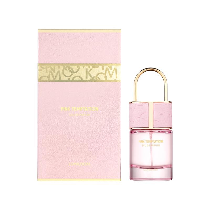 Lonkoom LOCK Pink Temptation Perfume for Women, 1.7 Fl Oz/50ml Eau De Parfum Spray Long-Lasting Fragrance, Floral Woody Notes of Madagascar Vanilla, Cedarwood, White Musk, Bergamot, Jasmine, Tuberose