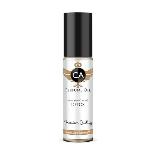 CA Perfume Impression of Delox Unisex Fragrance Oil Floral Woody Musk Scent Long Lasting Perfumes for Women & Men Travel Size TSA Ready Mini Parfum Body Oil Roll-on 0.33 Fl Oz 10ml