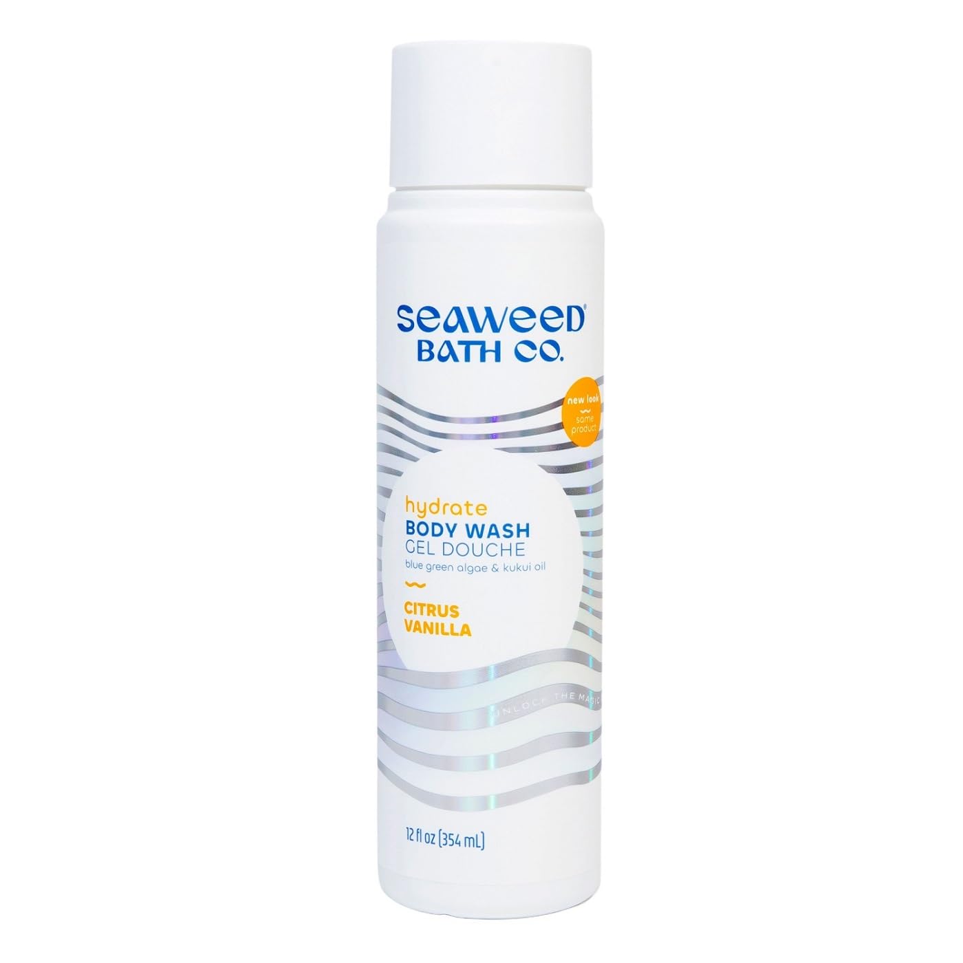 Seaweed Bath Co. Hydrate Body Wash, Citrus Vanilla Scent, 12 Ounce, Shower Gel for Men & Women, Vegan, Paraben Free, Sulfate Free, Cruelty Free