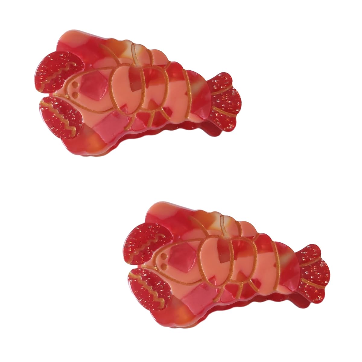 Mini Lobster Hair Clips,Cellulose Acetate Hair Clips,Small Claw Clips for Girl,Hair Accessories,Pack of 2