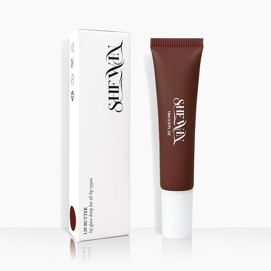 Tinted Lip Butter Balm - Vegan Lip Balm for Instant Moisture, Shine & Hydration - Sheer-Tinted, Soothing Skincare (Coffee)
