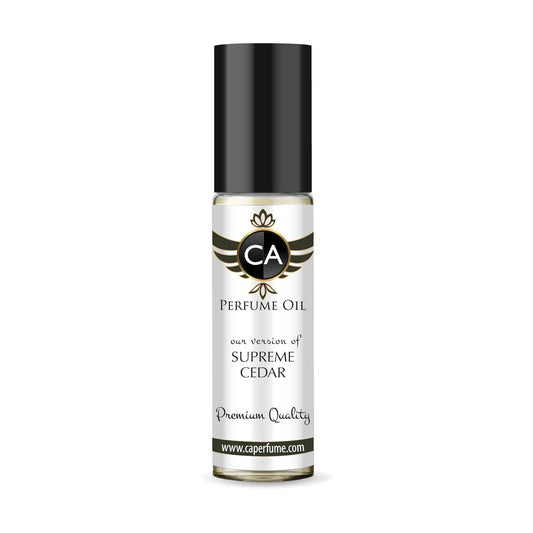 CA Perfume Impression of Supreme Cedar Unisex Fragrance Oil Woody Floral Musk Scent Long Lasting Perfumes for Women & Men Travel Size TSA Ready Mini Parfum Body Oil Roll-on 0.33 Fl Oz 10ml