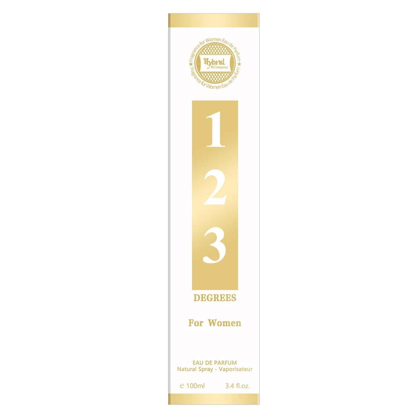 Hybrid & Company 123 Degrees For Women Eau De Parfum Natural Spray Vaporisateur 3.4 FL.OZ