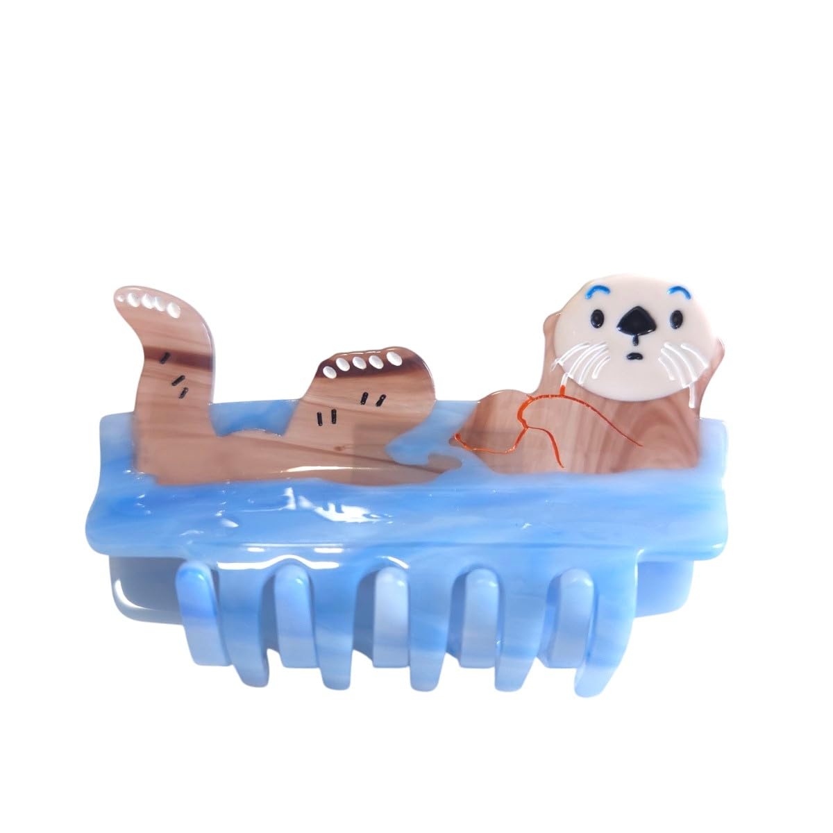 Novelty Otter Hair Clip,Acetate Claw Clips,Cute Hair Clips for Women,Brown