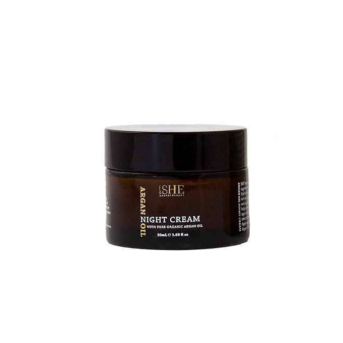 SHE Aromatherapy Argan Oil Night Cream 1.69fl oz - Nourishing and Hydrating, Smooths, Soothes and Softens, Organic Argan Oil, Vitamin E. Australian Made.