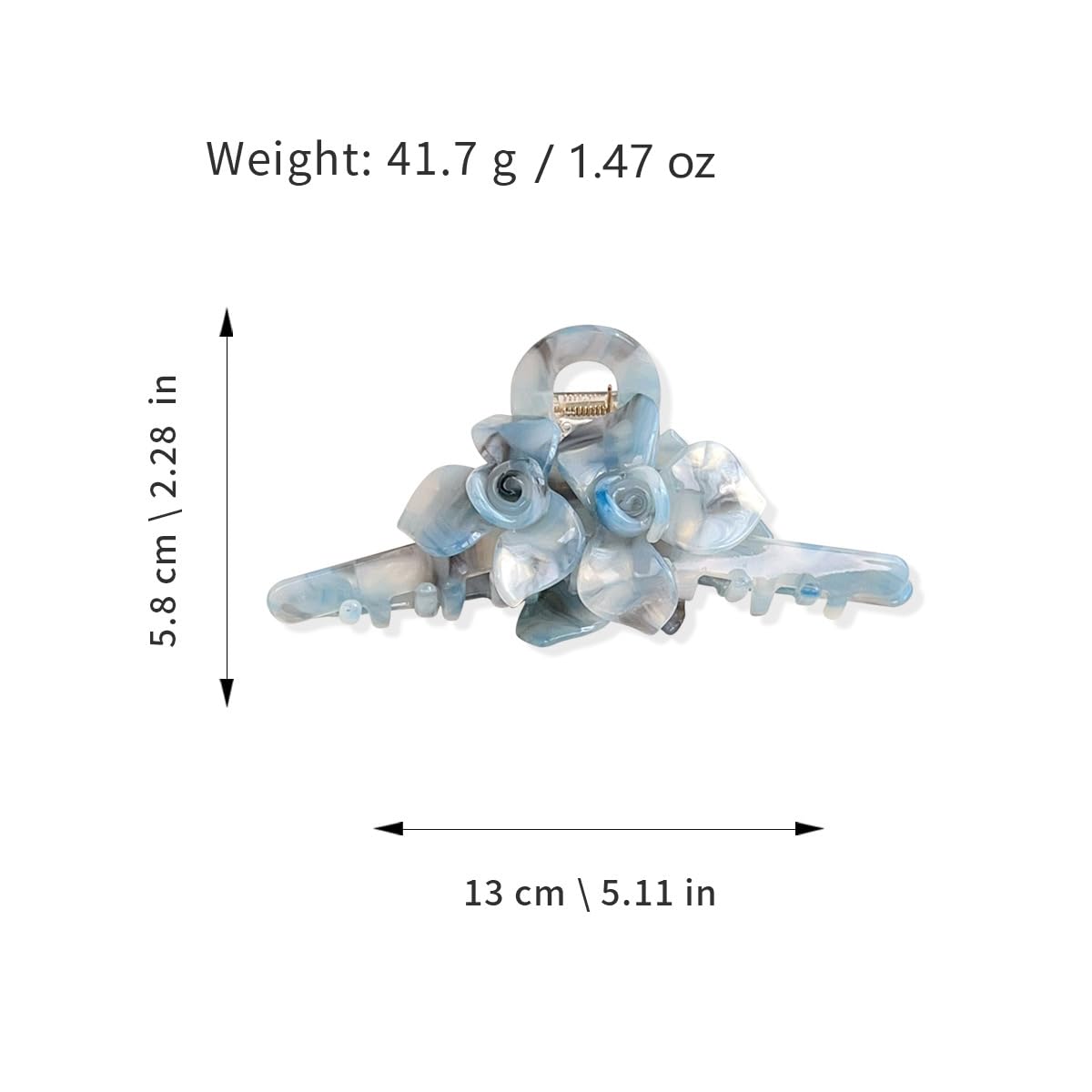 Premium Acetate Hair Clip for Women - Elegant Plant-Based Hair Claw with Secure Hold, Gentle on Hair (B-Iridescent Brown, 5.1 * 2.3 * 2.1inch)